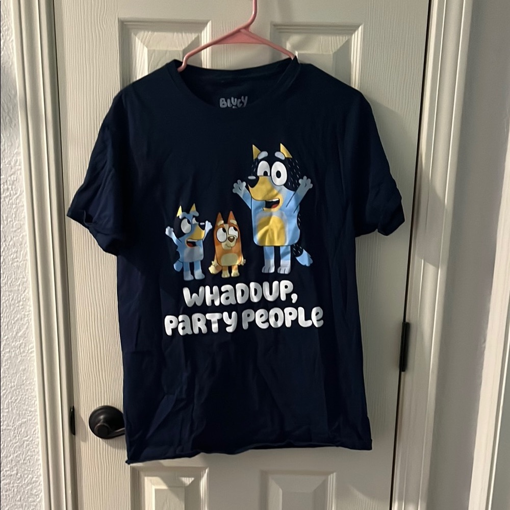 Blue Cartoon Character Short Sleeve Tee